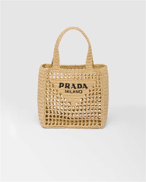 prada crochet bag re edition|Prada wicker tote bag.